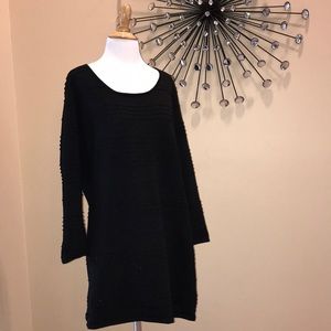 DOTS Black Shimmer Tunic Sweater 3X